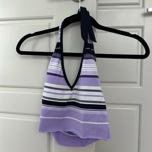 purple striped halter top